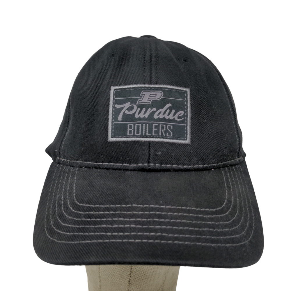 Purdue Boilermakers Men's Slideback Hat Black Adjustable Embroidered Patch Logo